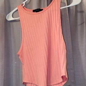 Pink tank top/crop top, forever 21, large